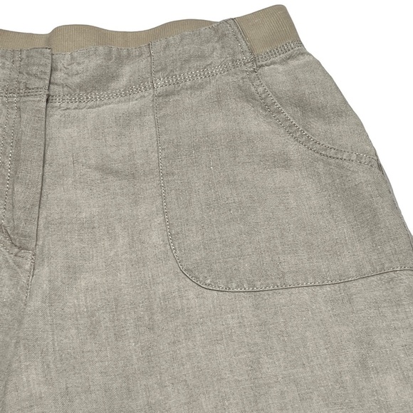 J. Jill 100% Linen Khaki Stretch Waist Shorts Size Small - Picture 3 of 11